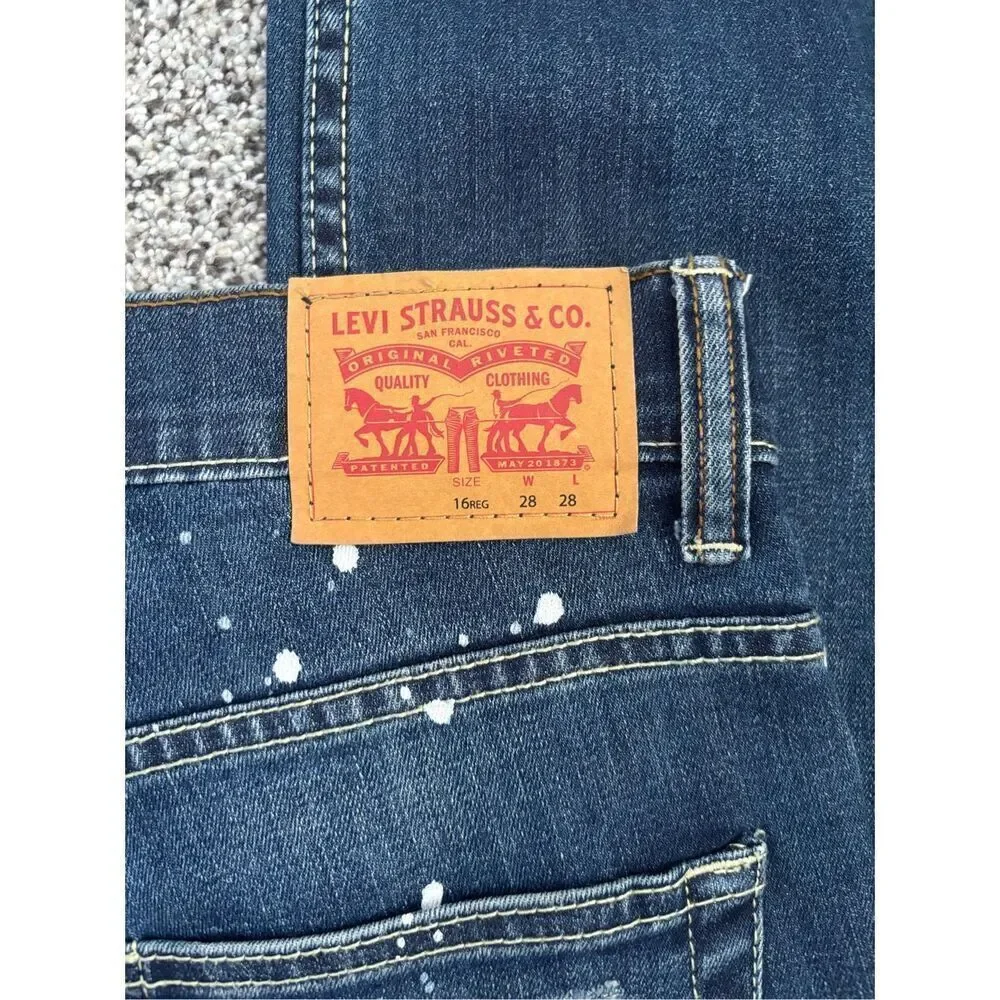 ❤️Levi’s 511 Youth Slim Fit Paint Splash Jeans sz16